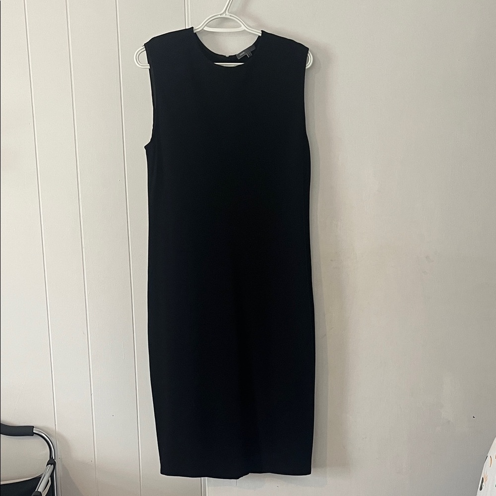 Vince Classic Black Sleeveless Midi Dress